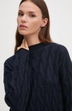 United Colors of Benetton pulover din amestec de lana femei, culoarea albastru marin, 1335D2467