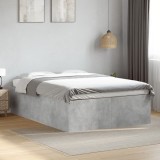 VidaXL Cadru de pat, gri beton, 135x190 cm, lemn prelucrat 3280947
