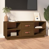 Cumpara ieftin Comodă TV, maro miere, 100x34x40 cm, lemn masiv de pin