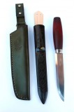 Set Cutit Morakniv Classic Nr 3 lama otel carbon si teaca verde din piele naturala cu dangler