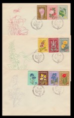 1959 Romania - 3 FDC Plante medicinale, LP 485 foto