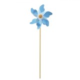 Morișcă de V&acirc;nt Decorativă, Design Carouri, Albastru, 27cm, Oem