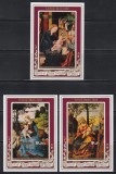 Penrhyn 1982 - Crăciun - Picturi, 3 Colite, MNH, Nestampilat