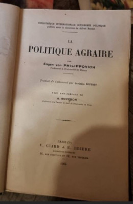 Eugen Philipovich - La Politique Agraire foto