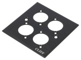 Adaptor de Montare Cvadruplu Negru Metalic 19x24mm