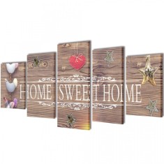 Set tablouri de perete cu imprimeu Home Sweet Home, 200 x 100 cm foto