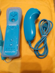 Set Nintendo maneta controller Wii + U Telecomanda Motion Plus nunchuck husa NOU foto