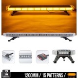 88 LED 120cm Lumina de Stroboscopica Lampa Girofar Avertizare Galben 12V 24V 88W 15 moduri intermitent
