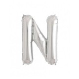 Balon Folie Litera N Argintiu - 40 cm