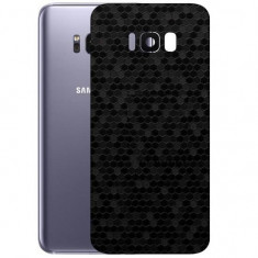 Set Folii Skin Acoperire 360 Compatibile cu Samsung Galaxy S8 Plus (2 Buc) - ApcGsm Wraps HoneyComb Black foto