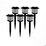 Set 6 lampi solare pentru gradina, cu iluminare LED, rezistente la apa, negru