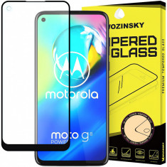 Folie Protectie Ecran WZK pentru Motorola Moto G8 Power, Sticla securizata, Full Face, Full Glue, Neagra