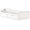Gossi cadru de pat cu 2 sertare, alb, 90 x 200 cm, lemn masiv de pin