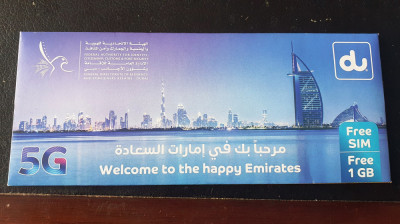 Dubai Sim card 5G, Free 1GB, neutilizat, sigilat foto