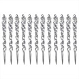 Set 30 ornamente pentru bradul de Craciun Tarome, turturi, 12.7 x 1.4 cm, acril, transparent