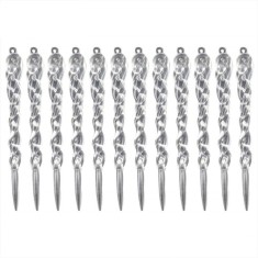 Set 30 ornamente pentru bradul de Craciun Tarome, turturi, 12.7 x 1.4 cm, acril, transparent