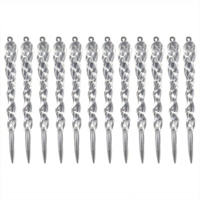 Set 30 ornamente pentru bradul de Craciun Tarome, turturi, 12.7 x 1.4 cm, acril, transparent foto