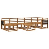 vidaXL Set de canapele de exterior 8 pcs natural Lemn Solid de Acacia 3385410