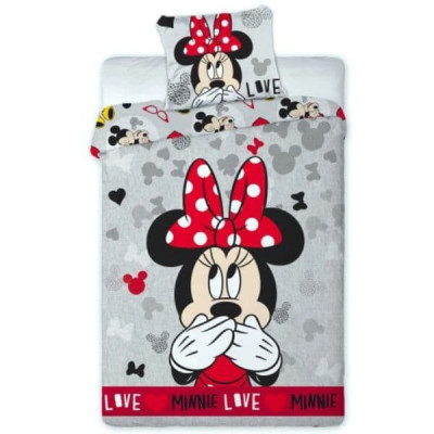 Set Lenjerie De Pat pentru copii, Minnie Mouse Love, 160X200 Cm, 70X80 Cm, foto