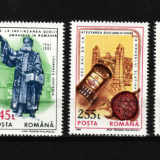 Timbre România, 1993 | Aniversări şi evenimente - Honterus - Umanism | MNH | aph