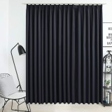 Draperie opacă, negru, 290 x 245 cm, cu c&acirc;rlige