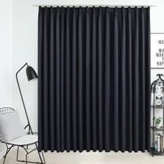 vidaXL Draperie opacă, negru, 290 x 245 cm, cu c&acirc;rlige 134417