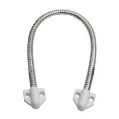 Protectie flexibila pentru cabluri de usa, tub inox 400 mm, montaj aparent, alb