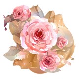 Cumpara ieftin Sticker decorativ, Flori, Roz, 63 cm, 10103ST, Oem