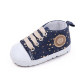 Tenisi pentru bebelusi, denim cu stelute aurii (Marime Disponibila: 9-12 luni, Superbaby