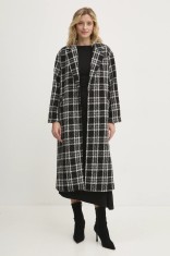 Answear Lab palton femei, culoarea negru, de tranzitie