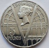 5 pounds 2001 Marea Britanie, 100th anniversary of the death of Queen Victoria, unc-Aunc, km#1015