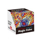 Jucarie interactiva magneticaTip cub Rubik, Puzzle, 3D, 70 de forme diferite, Copii si adulti, Multicolor, 6x6x6 cm