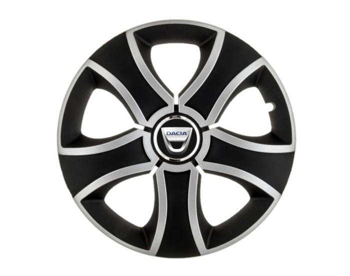 Set 4 capace roti Bis Gri-Negru R15 pentru gama auto Dacia