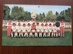 dinamo bucuresti echipa de fotbal RSR anii 1975-76 carte postala poza vedere foto