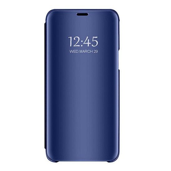 Husa Samsung, Galaxy J4 Pus 2018, j415F Clear View Flip Mirror Stand, Albastra