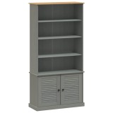 Cumpara ieftin Biblioteca &bdquo;VIGO&rdquo;, gri, 85x35x170 cm, lemn masiv de pin