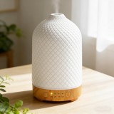 Difuzor cu uleiuri esențiale cu ultrasunete 200ml ceramic cu LED cu 7 culori și timer de oprire automată