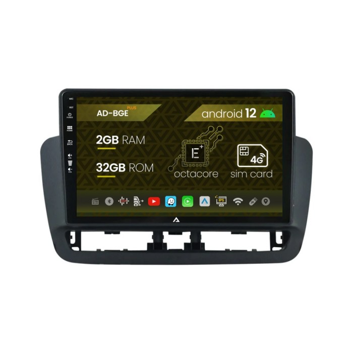 Navigatie Seat Ibiza IV (2014-2017), Android 12, E-Octacore 2GB RAM + 32GB ROM, 9 Inch - AD-BGE9002+AD-BGRKIT062