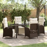 vidaXL Set de 5 piese pentru servit masa &icirc;n grădină din rattan maro