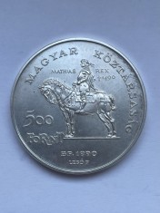 Moneda Argint Ungaria 500 Forint 1990 foto