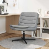 Scaun Rotativ Birou vidaXL Gri Deschis, Tesatura, Ergonomic, Baza Metalica, Ajustabil, Confortabil, Max 120kg