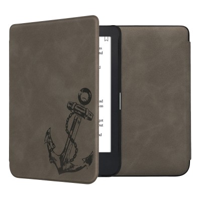 Husa Kwmobile pentru Kobo Clara 2E, Gri, Piele ecologica, KWM000017UJ008C foto