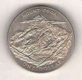 SV * NOUA ZEELANDA ONE DOLLAR / 1 DOLAR 1970 * MUNTELE COOK * AUNC+, Australia si Oceania, Nichel