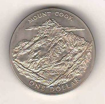 SV * NOUA ZEELANDA ONE DOLLAR / 1 DOLAR 1970 * MUNTELE COOK * AUNC+ foto