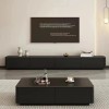 Comoda TV MPD DALLAS MDF Neagra 200x39.5x42 cm, Living/Dormitor, Design Modern Minimalist
