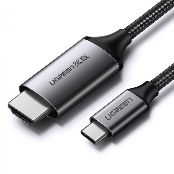 Cablu Ugreen Cablu HDMI - USB Tip C 4K 60 Hz 1,5 M Negru-gri (MM142 50570)