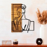 Cumpara ieftin Tablou din lemn si metal Woman Negru 39x3x50 cm