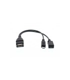 Cablu adaptor OTG USB mama - micro USB tata date/alimentare mama Well