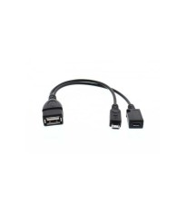Cablu adaptor OTG USB mama - micro USB tata date/alimentare mama Well foto
