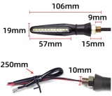 Set 2 Semnalizari Moto Secventiale ATV 12V, 12 LED, Plastic ABS